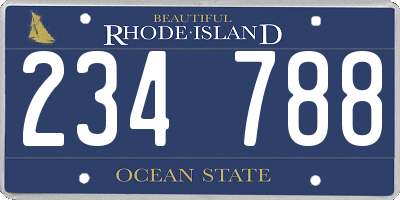 RI license plate 234788