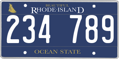 RI license plate 234789