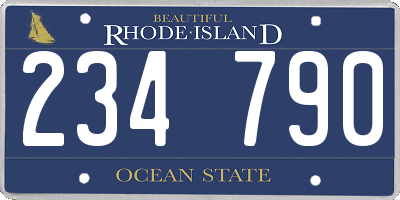 RI license plate 234790