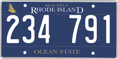 RI license plate 234791