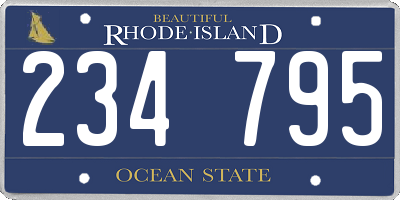 RI license plate 234795