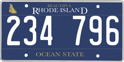 RI license plate 234796