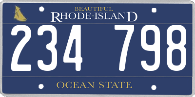 RI license plate 234798