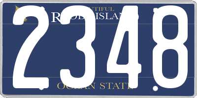 RI license plate 2348