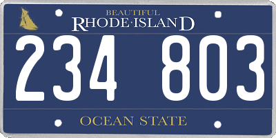 RI license plate 234803