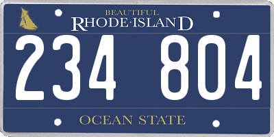 RI license plate 234804