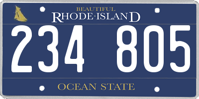 RI license plate 234805