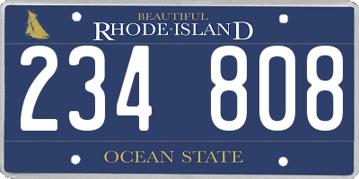 RI license plate 234808