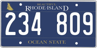 RI license plate 234809