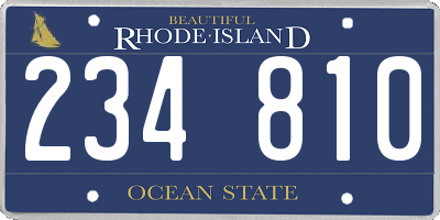 RI license plate 234810