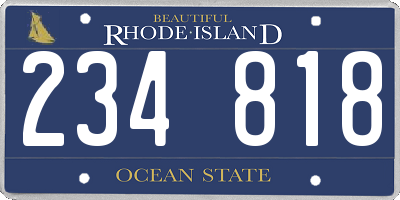 RI license plate 234818