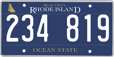 RI license plate 234819