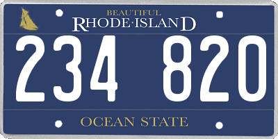 RI license plate 234820