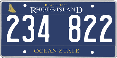 RI license plate 234822