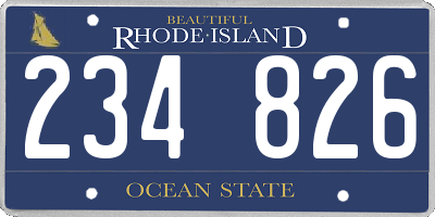 RI license plate 234826