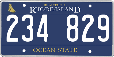 RI license plate 234829