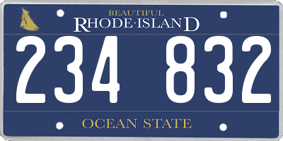 RI license plate 234832