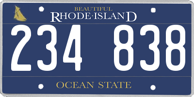RI license plate 234838