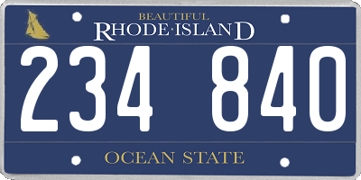 RI license plate 234840