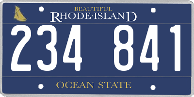 RI license plate 234841