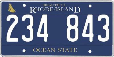RI license plate 234843