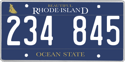 RI license plate 234845
