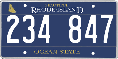 RI license plate 234847