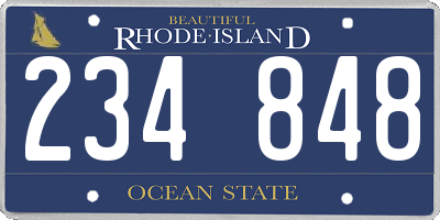 RI license plate 234848