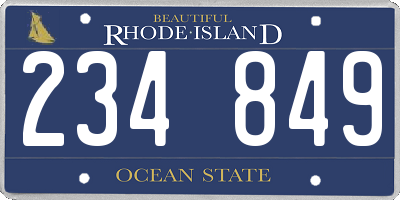 RI license plate 234849