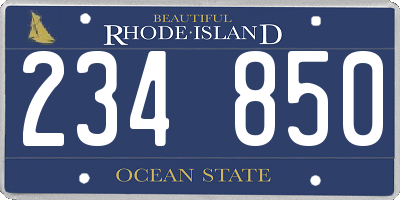 RI license plate 234850