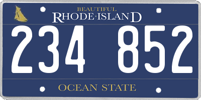 RI license plate 234852