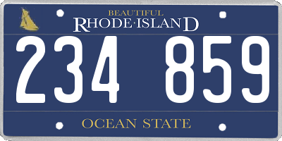 RI license plate 234859