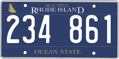 RI license plate 234861