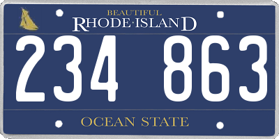 RI license plate 234863