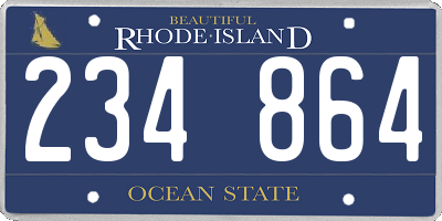 RI license plate 234864
