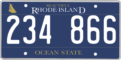 RI license plate 234866