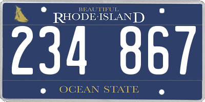 RI license plate 234867