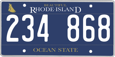 RI license plate 234868