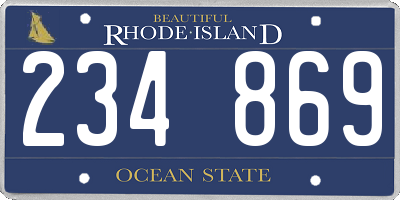 RI license plate 234869