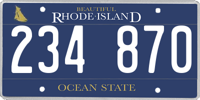 RI license plate 234870