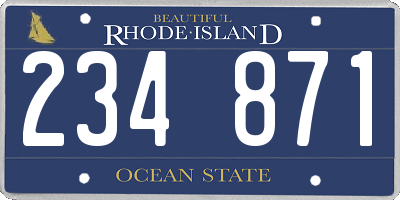 RI license plate 234871