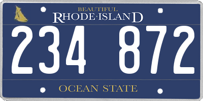 RI license plate 234872