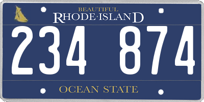 RI license plate 234874