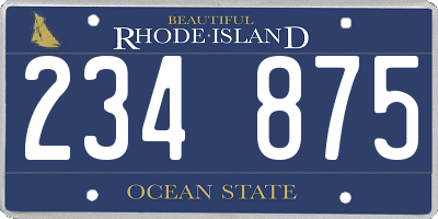 RI license plate 234875