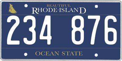 RI license plate 234876