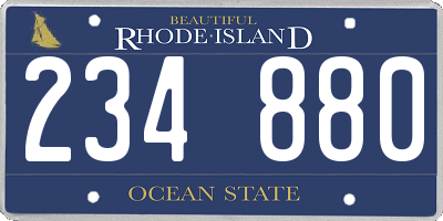 RI license plate 234880
