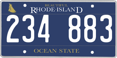 RI license plate 234883