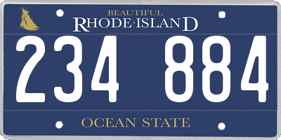 RI license plate 234884