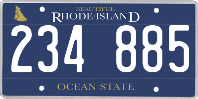 RI license plate 234885