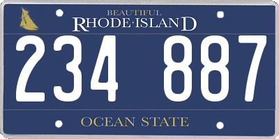 RI license plate 234887